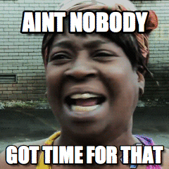 Ain't nobody got no time for that